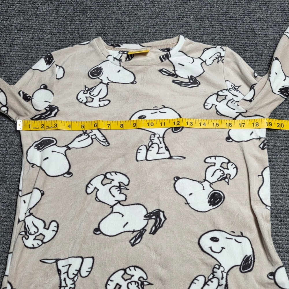 Primark Snoopy Peanuts Pajama Set Women's Size 2XS Beige Fleece Shirt‎ Joggers - Picture 8 of 15
